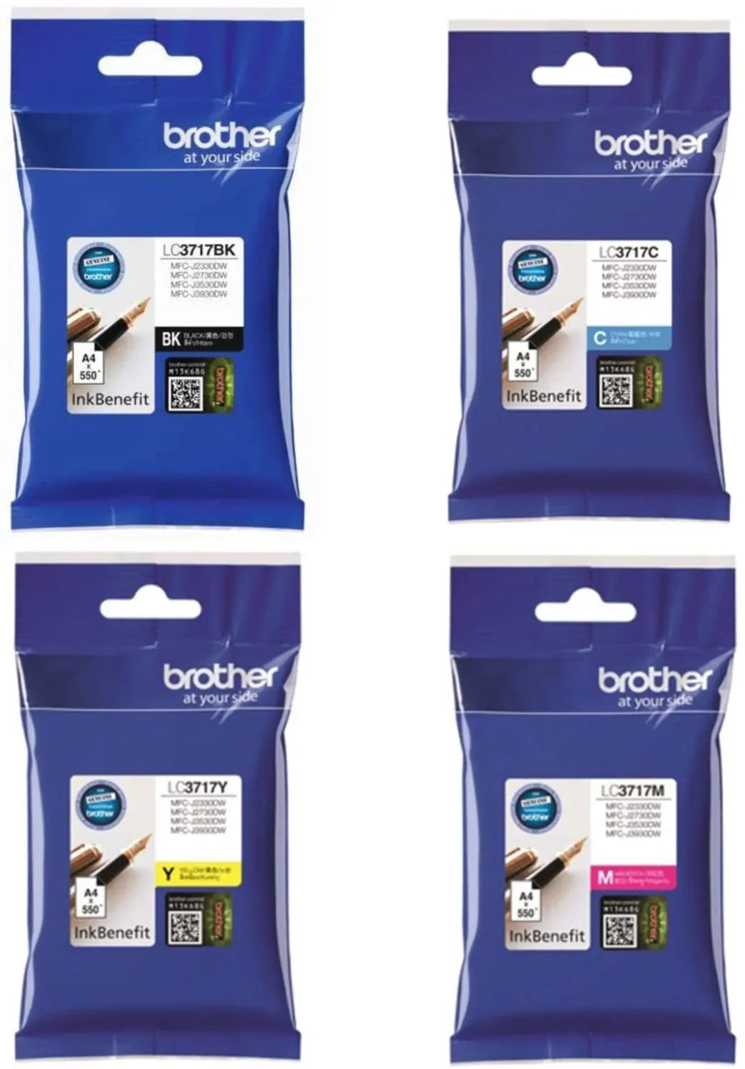 Brother LC3717 Ink Set for MFC-J2330DW MFC-J2730DW MFC-J3530DW and MFC-J3930DW - eBuy UAE
